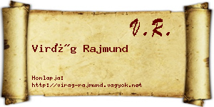 Virág Rajmund névjegykártya